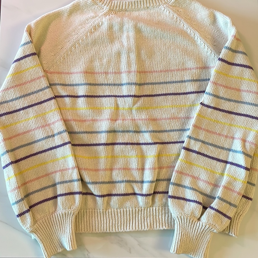 Sezane Leontine Jumper Solidarity Creation Ecru/Multicolored Size Medium - Picture 8 of 9